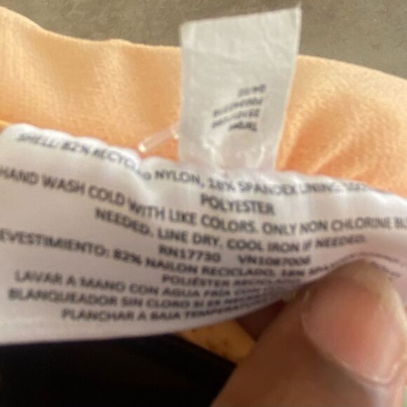 Fe Noel orange peach green multicolored one piece swimsuit - Picture 9 of 10